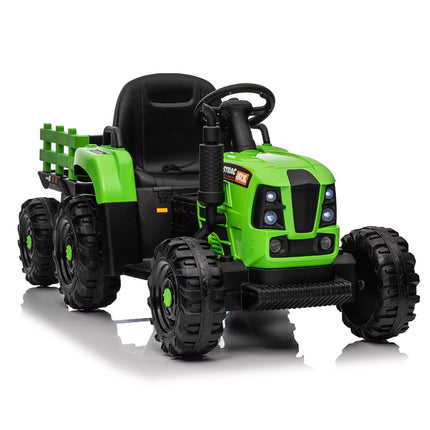 BH20- Ride on Tractor with Trailer,12V Battery Powered Electric Tractor Toy w/Remote Control,electric car for kids,Three speed adjustable,Power display, USB,MP3 ,Bluetooth,LED light,Two-point safety belt - Likeshoppe 