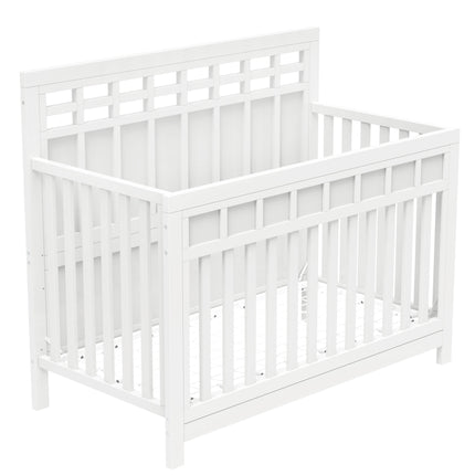 AO5- Certified Baby Safe Crib, Pine Solid Wood, Non-Toxic Finish, Snow White - Likeshoppe 