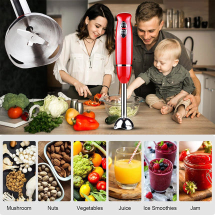 BQ4- 5 Core Handheld Blender, Electric Hand Blender 8-Speed 500W, Immersion Hand Held Blender Stick with Food Grade Stainless Steel Blades for Perfect Smoothies, Puree Baby Food & Soup - HB 1510 BLK/RED - Likeshoppe 