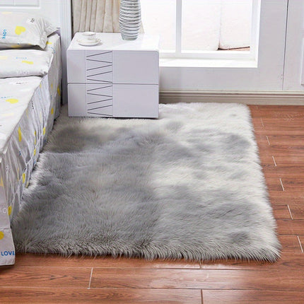 AR5- 1pc Fluffy Imitation Wool Area Rug, Suede Fleece Bottom Long Imitation Wool Rug, Acrylic 80% Polyester 20%, 2.36inch Long Wool, Living Room Bedroom Rug, Entryway Rug, Plush Rug, Simple Carpet - Likeshoppe 