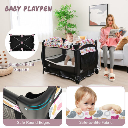 AP2- 4 in 1 Portable Pack and Play Baby Nursery Center with Bassinet - Likeshoppe 