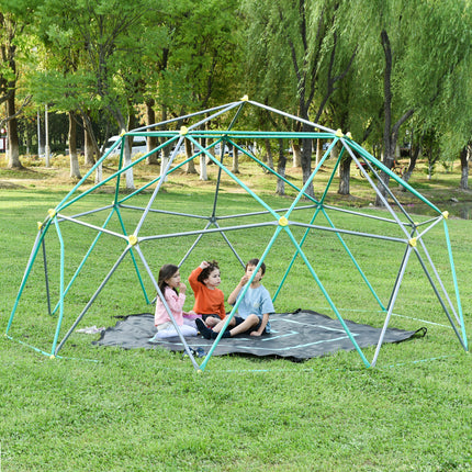 BB6- 12ft Geometric Dome Climber Play Center, Kids Climbing Dome Tower with Hammock, Rust & UV Resistant Steel Supporting 1000 LBS - Likeshoppe 