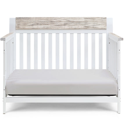 A012- Hayes 4-in-1 Convertible Crib White/Natural - Likeshoppe 