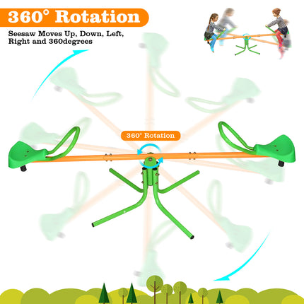 BD2- 360 Degree Rotation Outdoor Kids Spinning Seesaw Sit and Spin Teeter Totter Outdoor Playground Equipment Swivel Teeter Totter for Backyard - Likeshoppe 