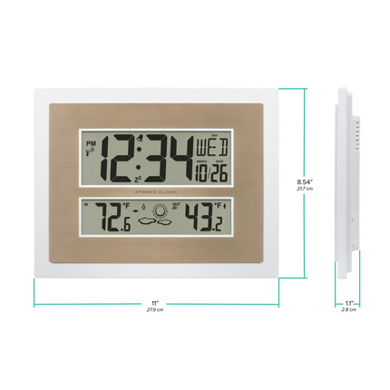 CH2- La Crosse Technology Atomic Digital White & Champagne Contemporary Clock, 512-14937-Int - Likeshoppe 