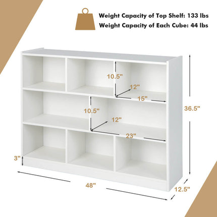 AT22- 3-Tier Open Bookcase 8-Cube Floor Standing Storage Shelves Display Cabinet - Likeshoppe 