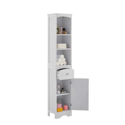 AN3- Tall Bathroom Cabinet;  Freestanding Storage Cabinet with Drawer;  MDF Board;  Adjustable Shelf - Likeshoppe 