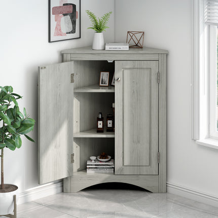 AM4- Triangle Bathroom Storage Cabinet with Adjustable Shelves;  Freestanding Floor Cabinet for Home Kitchen