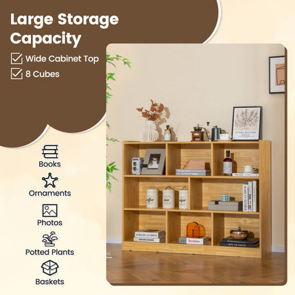 AT22- 3-Tier Open Bookcase 8-Cube Floor Standing Storage Shelves Display Cabinet - Likeshoppe 