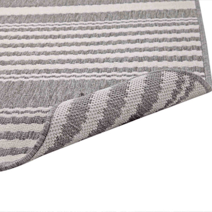 AS3-Hampton White and Gray Polypropylene Indoor/ Outdoor Area Rug 8x10 - Likeshoppe 