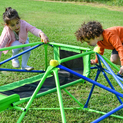 BB14- Kids Climbing Dome Jungle Gym - 6 ft Geometric Playground Dome Climber Play Center with 4.6ft Wave Slide, Rust & UV Resistant Steel Supporting 800 LBS - Likeshoppe 