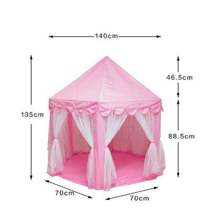 BE2-Outdoor Indoor Portable Folding Princess Castle Tent Kids Children Funny Play Fairy House Kids Play Tent(LED Star Lights) - Likeshoppe 