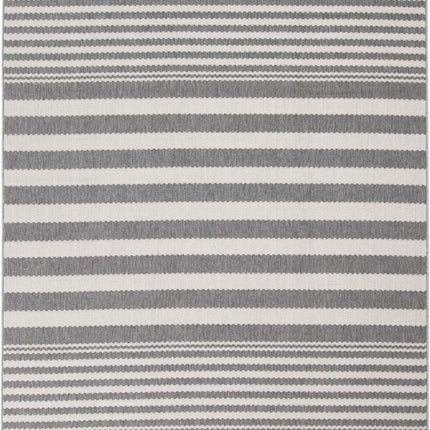 AS3-Hampton White and Gray Polypropylene Indoor/ Outdoor Area Rug 8x10 - Likeshoppe 