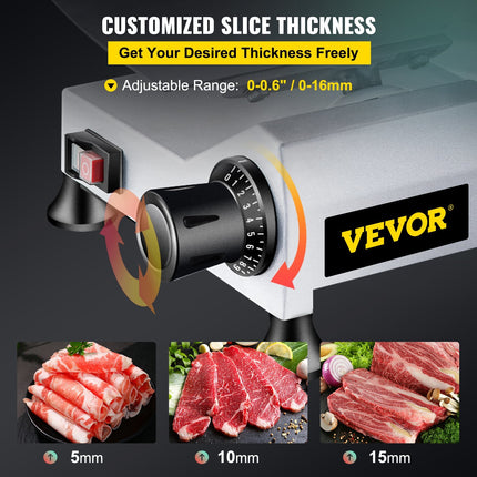 BS5- Commercial Meat Slicer,12 inch Electric Meat Slicer Semi-Auto 420W Premium Carbon Steel Blade Adjustable Thickness, Deli Meat Cheese Food Slicer Commercial and for Home use,Sliver - Likeshoppe 