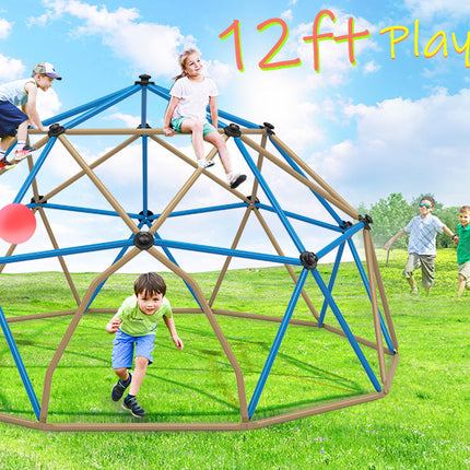 BB15- Kids Climbing Dome Tower - 12 ft Jungle Gym Geometric Playground Dome Climber Monkey Bars Play Center, Rust & UV Resistant Steel Supporting 1000 LBS - Likeshoppe 