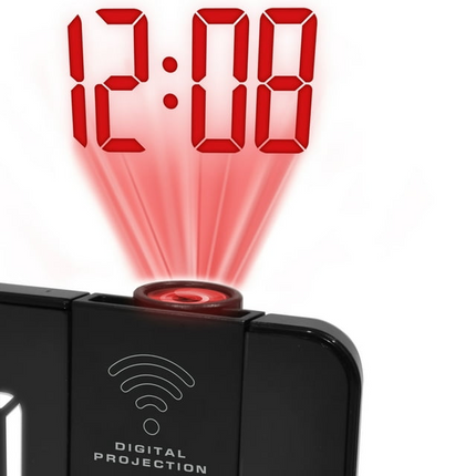 CH17- Westclox Black Electric Projection Alarm Clock with 1.4" White LED Large Digital Time Display - Likeshoppe 