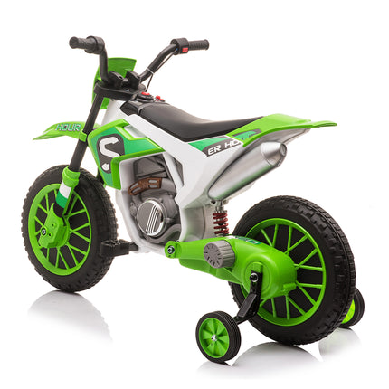 BH12- 12V Kids Ride on Toy Motorcycle, Electric Motor Toy Bike with Training Wheels for Kids 3-6, Green - Likeshoppe 