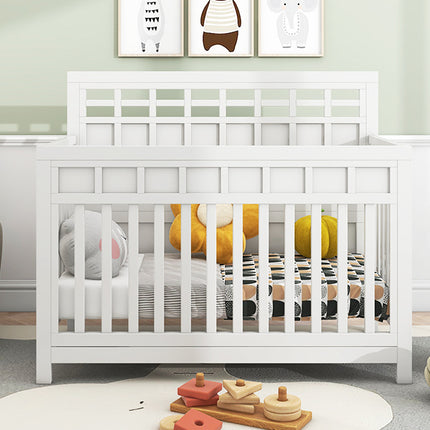 AO5- Certified Baby Safe Crib, Pine Solid Wood, Non-Toxic Finish, Snow White - Likeshoppe 