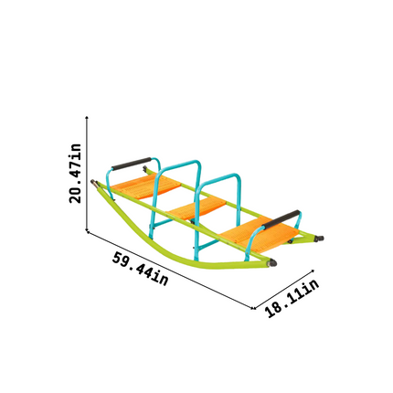 BD4- XSS008 high quality kids seesaw plastic seat playground equipment cute baby plastic rocker outdoor children blue and green steel tube for kids age 3+ - Likeshoppe 