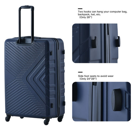 CA1- 3 Piece Luggage Sets ABS Lightweight Suitcase with Two Hooks;  Spinner Wheels;  TSA Lock;  (20/24/28)