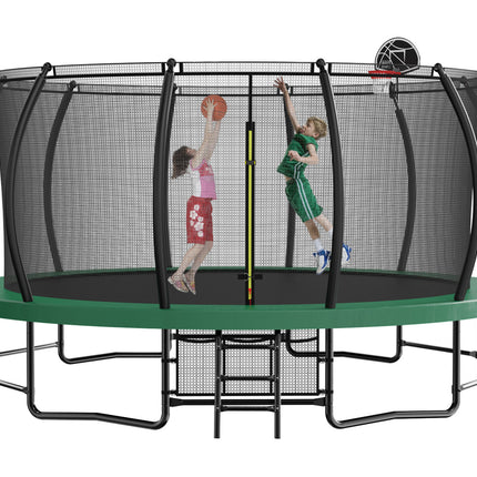 BA34- 15FT Trampoline with Basketball Hoop - Recreational Trampolines with Ladder ,Shoe Bag and Galvanized Anti-Rust Coating - Likeshoppe 