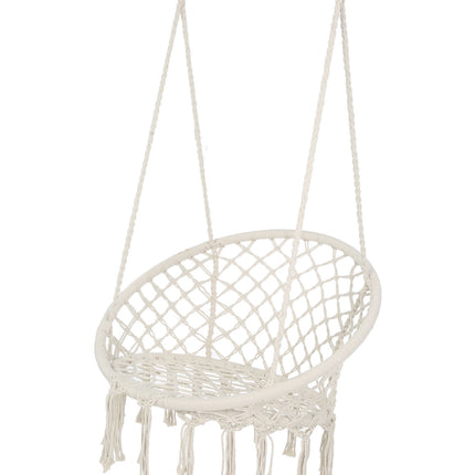 AZ2- Hammock Chair Macrame Swing Max 330 Lbs Hanging Cotton Rope Hammock Swing Chair for Indoor and Outdoor - Likeshoppe 