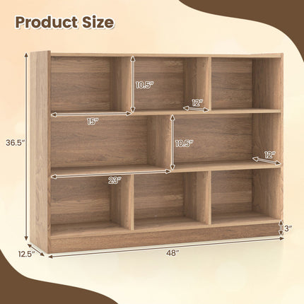 AT22- 3-Tier Open Bookcase 8-Cube Floor Standing Storage Shelves Display Cabinet - Likeshoppe 