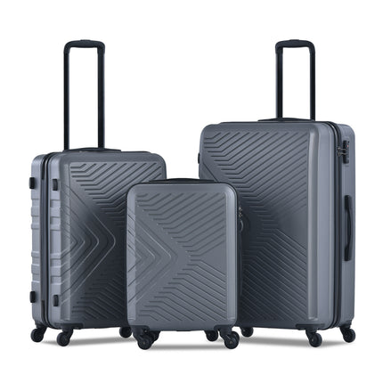 CA1- 3 Piece Luggage Sets ABS Lightweight Suitcase with Two Hooks;  Spinner Wheels;  TSA Lock;  (20/24/28)