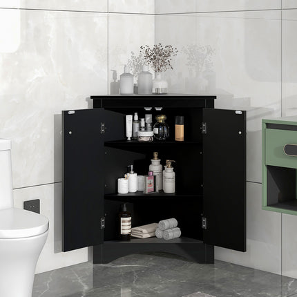 AM4- Triangle Bathroom Storage Cabinet with Adjustable Shelves;  Freestanding Floor Cabinet for Home Kitchen