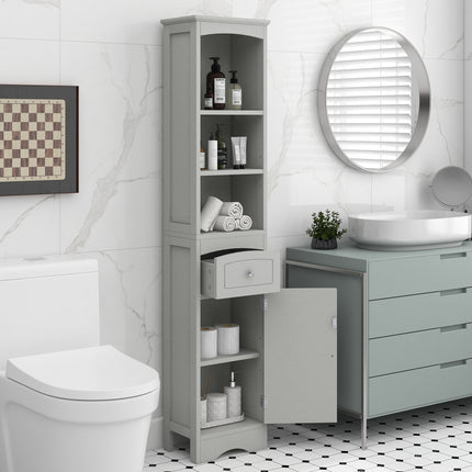 AN3- Tall Bathroom Cabinet;  Freestanding Storage Cabinet with Drawer;  MDF Board;  Adjustable Shelf - Likeshoppe 