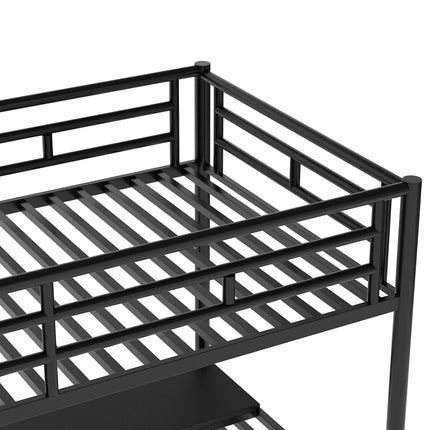 AS6- Metal Loft Bed Frame with Desk;  No Box Spring Needed; Twin - Likeshoppe 