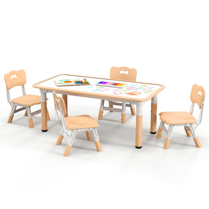 AV3- Kids Table and Chairs Set for 4 with Graffiti Desktop - Likeshoppe 