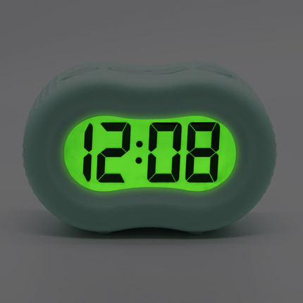 CH25- Timelink Rubber Smartlight Fashion Digital LCD Bedside or Travel Alarm Clock - Mint Green - Likeshoppe 