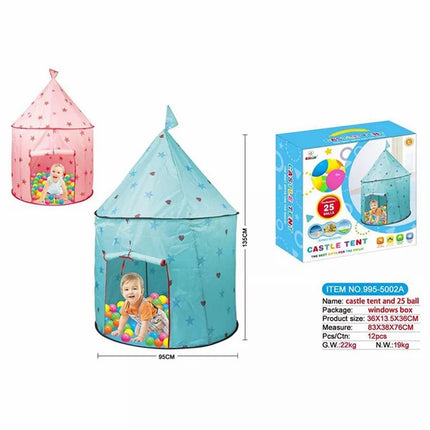 BE4- Princess Castle Play Tent, Kids Foldable Games Tent House Toy for Indoor & Outdoor Use-Blue - Likeshoppe 