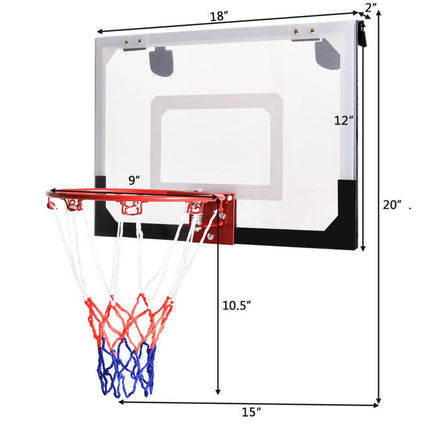 BG11- Over-The-Door Mini Basketball Hoop Includes Basketball and 2 Nets - Likeshoppe 