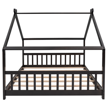 AS35- Full Size House Bed Wood Bed - Likeshoppe 