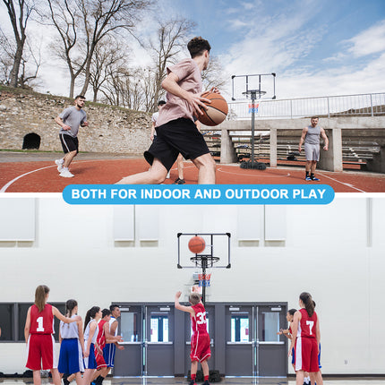 BG7- Portable Basketball Hoop & Goal Basketball Stand Height Adjustable 6.2-8.5ft with 35.4Inch Transparent Backboard & Wheels for Youth Teenagers Outdoor Indoor Basketball Goal Game Play - Likeshoppe 