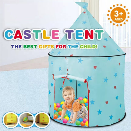 BE4- Princess Castle Play Tent, Kids Foldable Games Tent House Toy for Indoor & Outdoor Use-Blue - Likeshoppe 