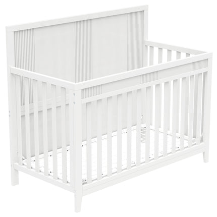 AO4-Certified Baby Safe Crib, Pine Solid Wood, Non-Toxic Finish, Snow White - Likeshoppe 