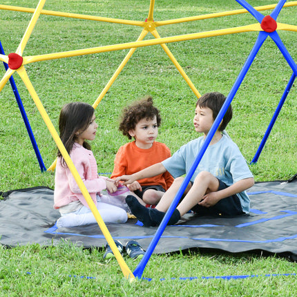 BB7- 10ft Geometric Dome Climber Play Center, Kids Climbing Dome Tower with Hammock, Rust & UV Resistant Steel Supporting 1000 LBS - Likeshoppe 