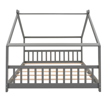 AS35- Full Size House Bed Wood Bed - Likeshoppe 