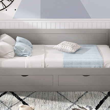 AS34- Wooden Daybed with Trundle Bed and Two Storage Drawers , Extendable Bed Daybed,Sofa Bed with Two Drawers - Likeshoppe 