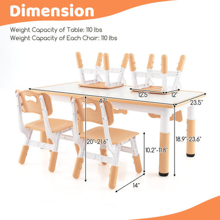 AV3- Kids Table and Chairs Set for 4 with Graffiti Desktop - Likeshoppe 