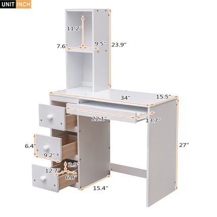 AS4- Twin Size Loft Bed with a Stand-alone Bed;  Storage Staircase;  Desk;  Shelves and Drawers - Likeshoppe 