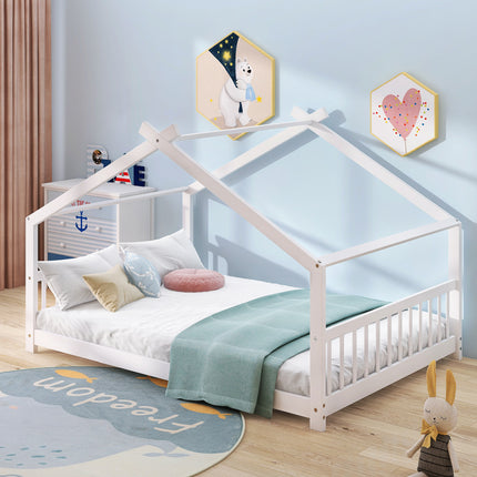 AS35- Full Size House Bed Wood Bed - Likeshoppe 