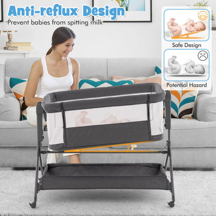 AP1- Height Adjustable Bedside Sleeper with Storage Bag and Soft Mattress for Baby - Likeshoppe 