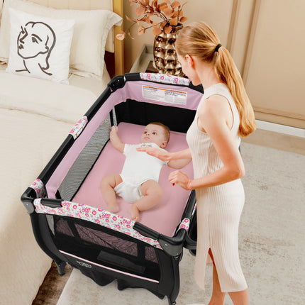 AP2- 4 in 1 Portable Pack and Play Baby Nursery Center with Bassinet - Likeshoppe 