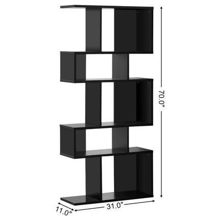 AT24- 5 Cubes Ladder Shelf Corner Bookshelf Display Rack Bookcase - Likeshoppe 