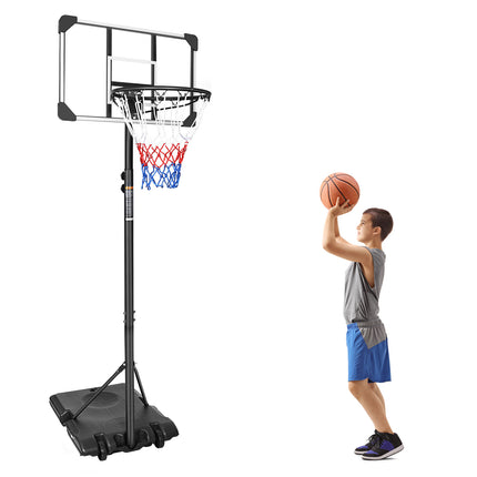 BG4-Portable Basketball Goal System with Stable Base and Wheels, use for Indoor Outdoor teenagers youth height adjustable 5.6 to 7ft Basketball Hoop 28 Inch Backboard - Likeshoppe 