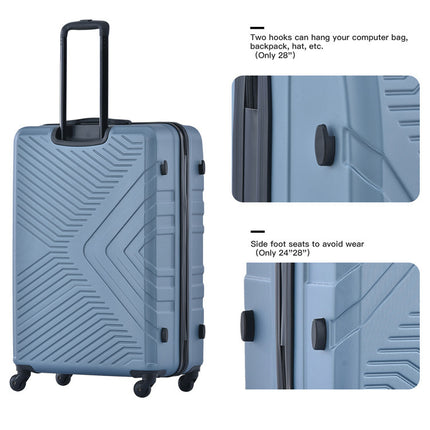 CA1- 3 Piece Luggage Sets ABS Lightweight Suitcase with Two Hooks;  Spinner Wheels;  TSA Lock;  (20/24/28)